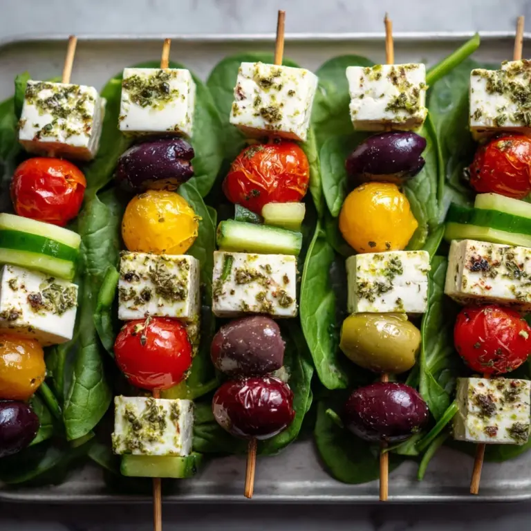 Greek Salad Skewers with Olives and Feta Recipe
