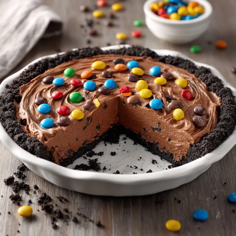 No-Bake Chocolate M&M Pie Recipe