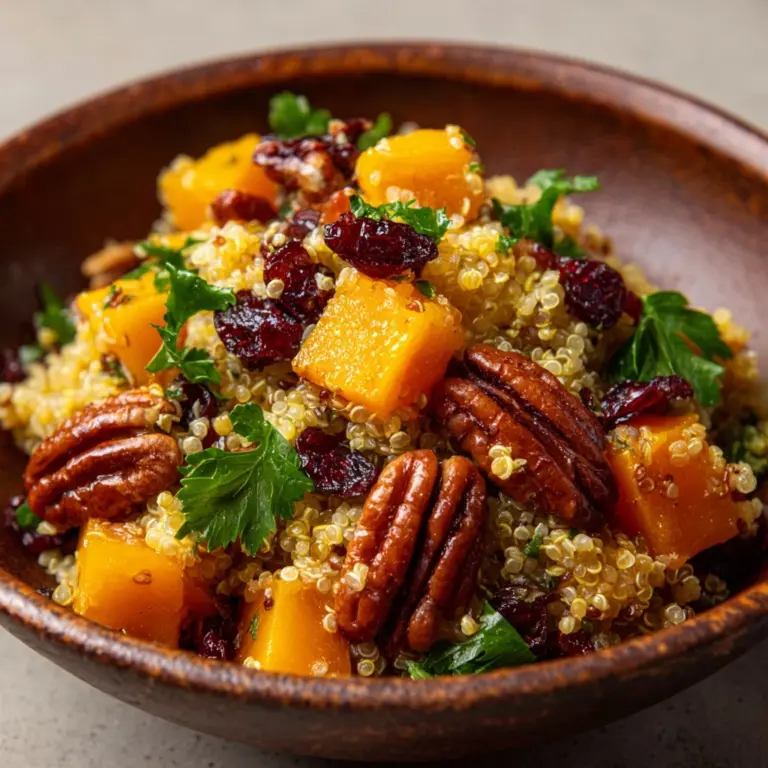 Roasted Pumpkin, Pecan & Cranberry Quinoa Salad Recipe