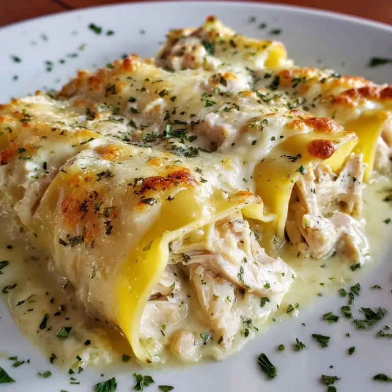 Chicken Alfredo Lasagna Rolls Recipe