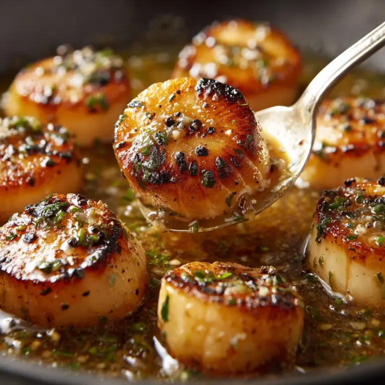 Pan Seared Scallops with Lemon Garlic Sauce Recipe