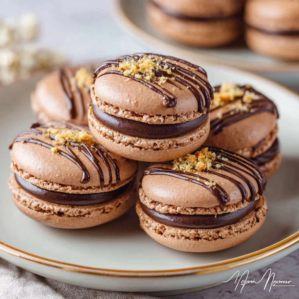 Nutella Drizzle Macarons Recipe - Recipe Image