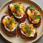 Grilled Pineapple Crostini with Burrata & Spicy Honey Recipe