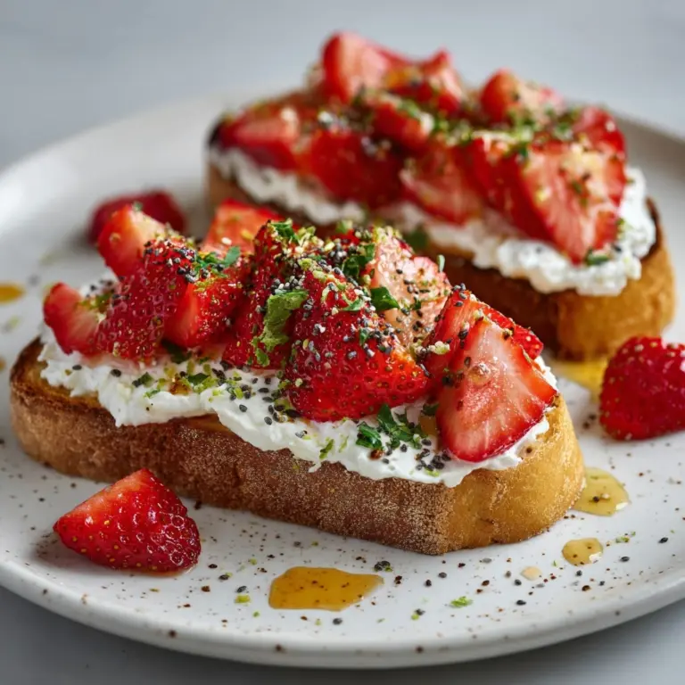 Roasted Strawberry Whipped Ricotta Toast Recipe