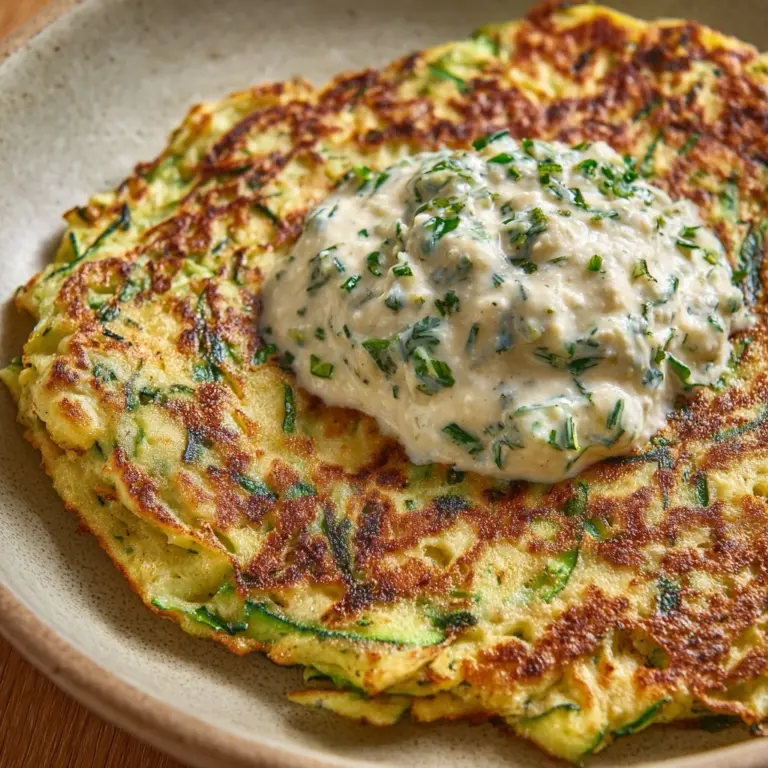Zucchini, Feta, and Spinach Fritters with Garlic Tzatziki Recipe