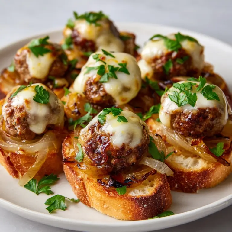 Cheesy French Onion Meatball Subs Recipe