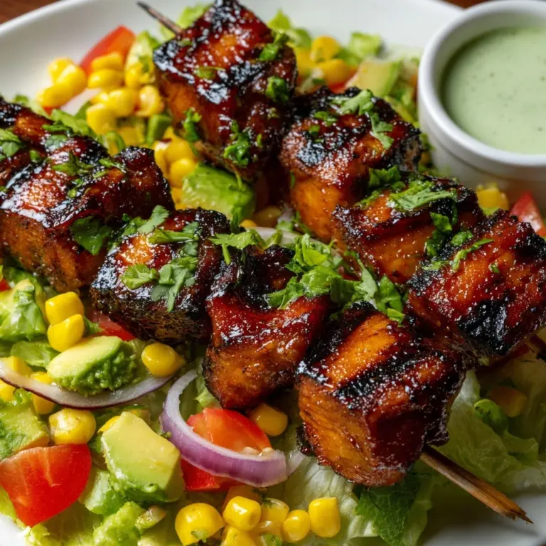 BBQ Chicken Skewer Salad Recipe