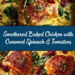 Smothered Baked Chicken with Creamed Spinach and Sun-Dried Tomatoes Recipe