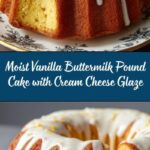 Vanilla Buttermilk Pound Cake with Cream Cheese Glaze Recipe
