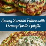 Zucchini, Feta, and Spinach Fritters with Garlic Tzatziki Recipe