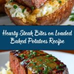 Hearty Steak Bites on Loaded Baked Potatoes Recipe