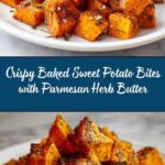 Crispy Baked Sweet Potato Bites Parmesan Herb Butter Recipe