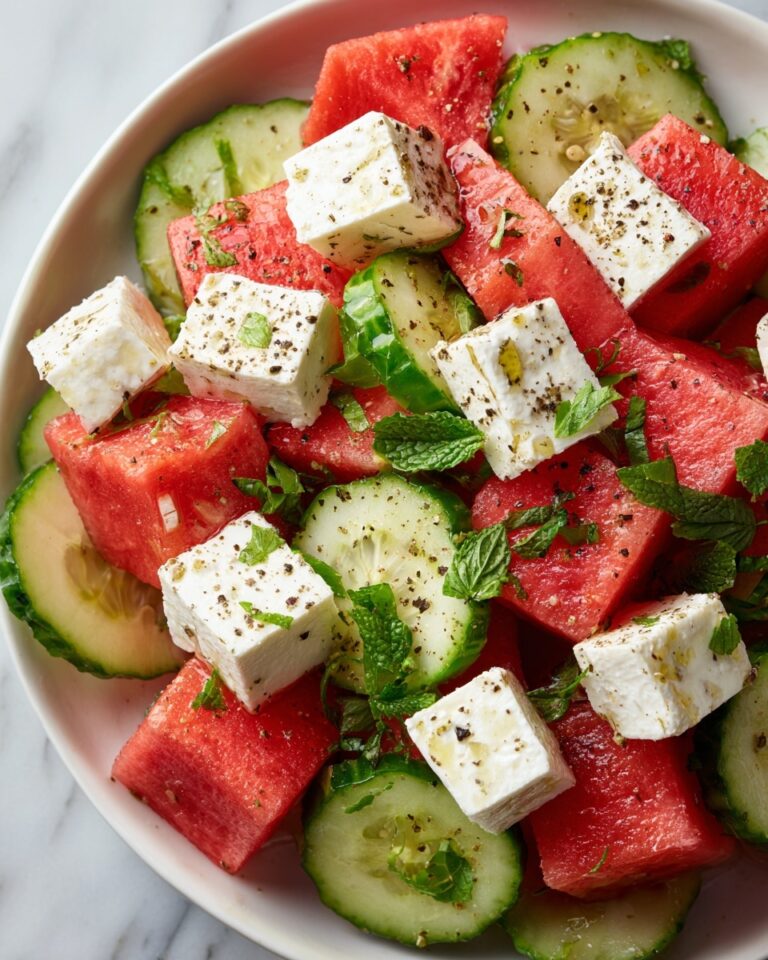Feta Watermelon Cucumber Salad Recipe