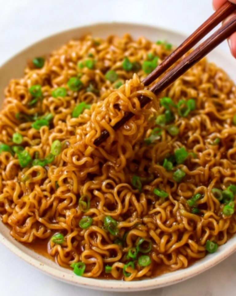 Saucy Ramen Noodles with Tofu and Veggies Recipe
