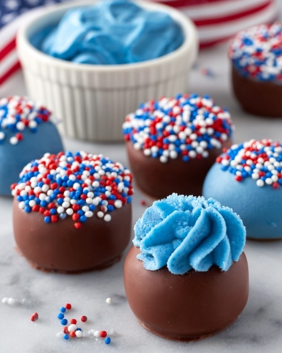 Patriotic Chocolate Cake Balls Recipe - Recipe Image