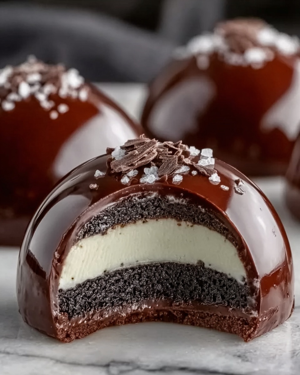 Salted Caramel Chocolate Mousse Domes Recipe - Recipe Image