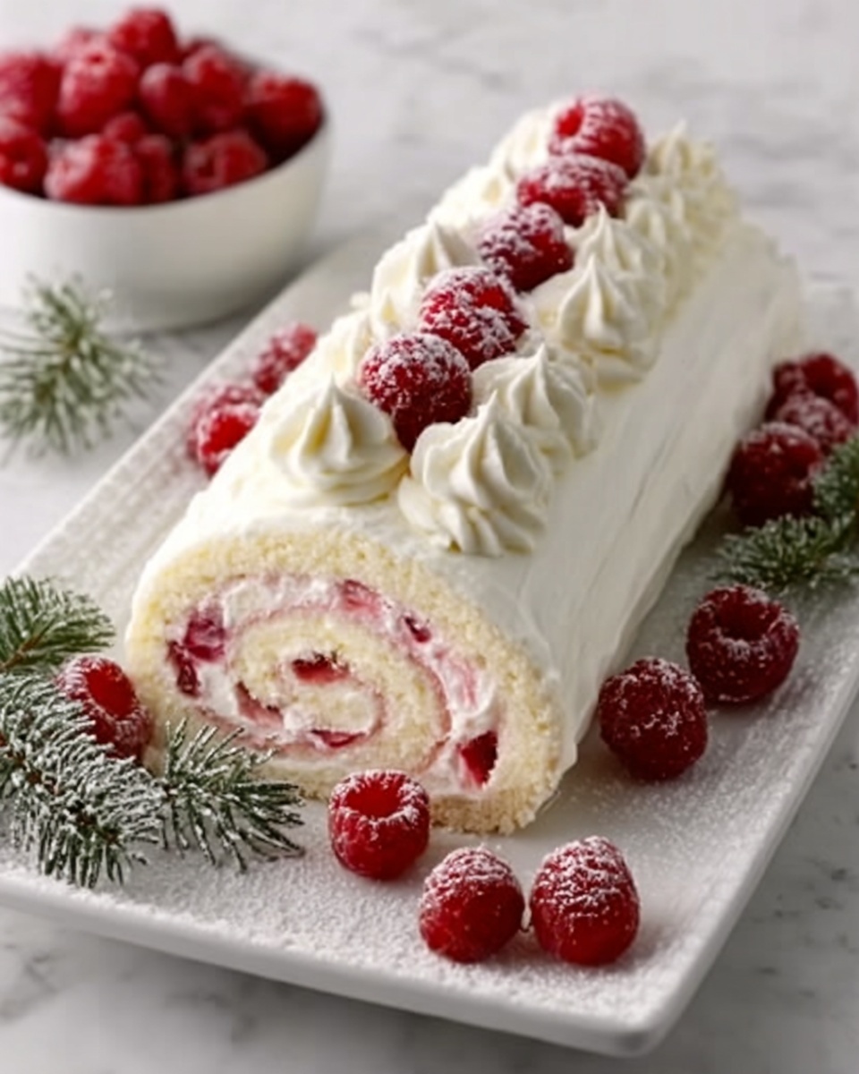Christmas Raspberry Cake Roll Recipe - Recipe Image