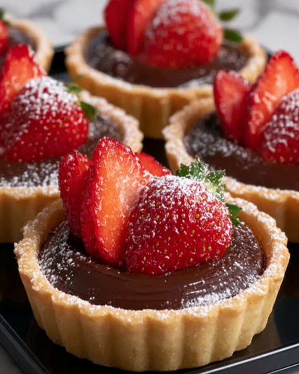 Chocolate Strawberry Tarts Recipe - Recipe Image