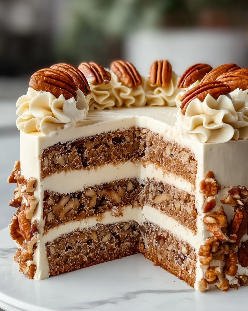 Romanian Walnut Buttercream Cake Recipe - Recipe Image