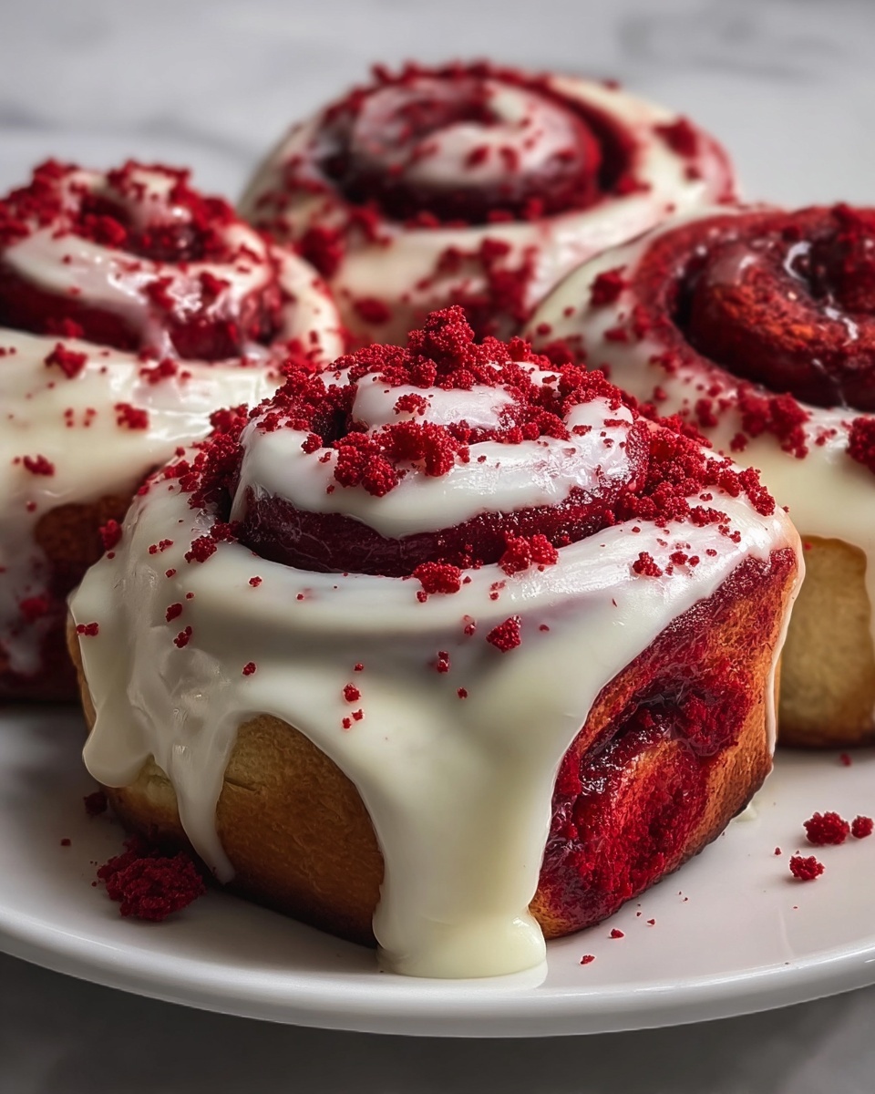 Red Velvet Cinnamon Rolls Recipe - Recipe Image