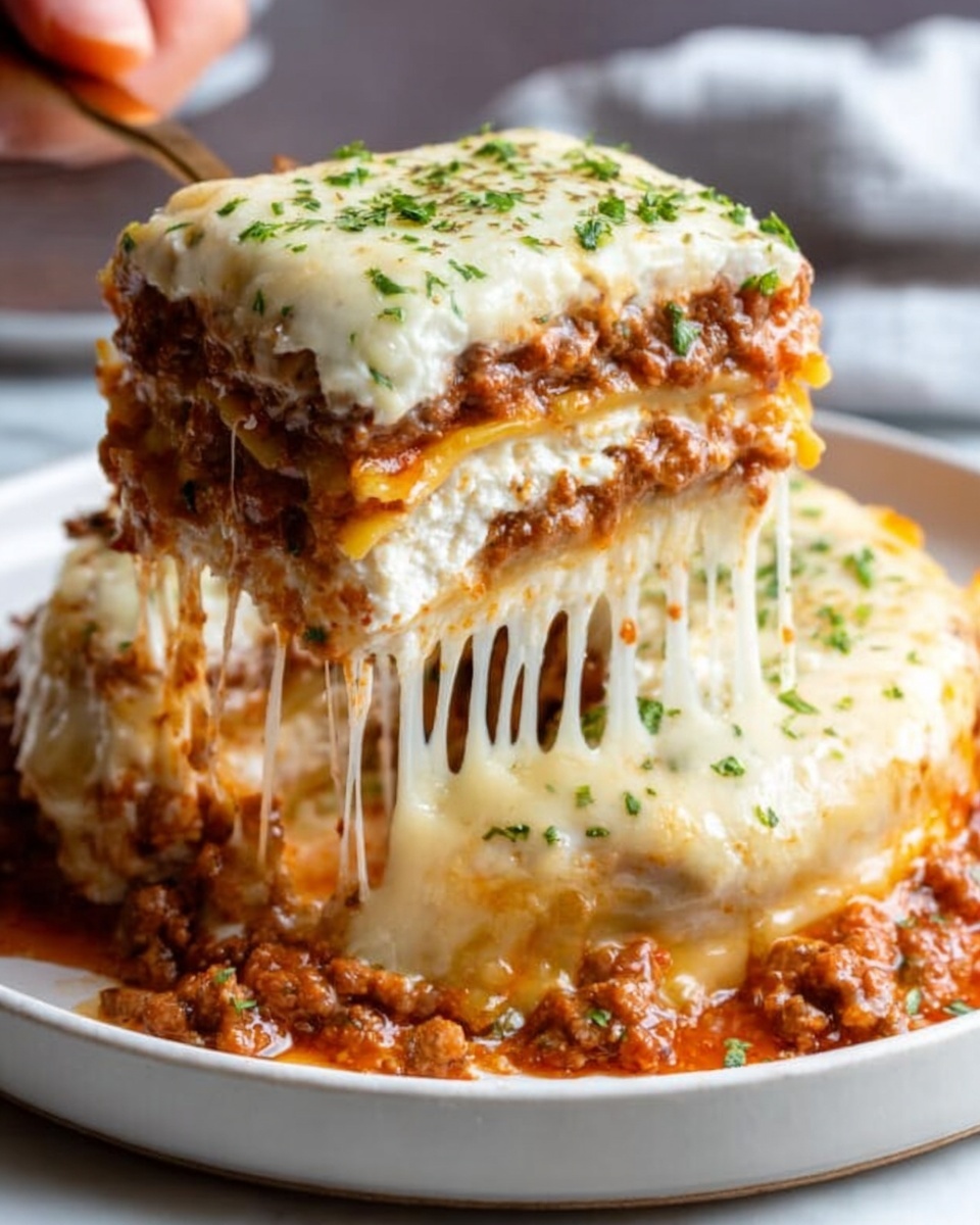 Classic Beef Lasagna with Rich Meat Sauce and Creamy Cheese Filling Recipe - Recipe Image
