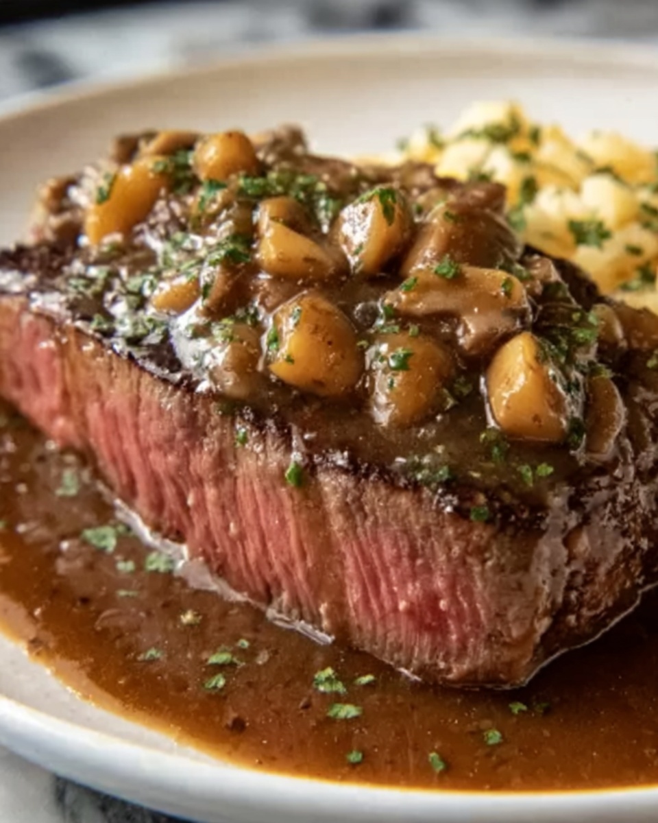 Classic Round Steak & Mushroom Onion Gravy Recipe - Recipe Image