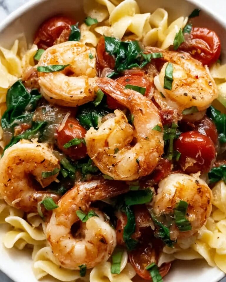 Shrimp Tomato Spinach Pasta in Garlic Butter Sauce Recipe