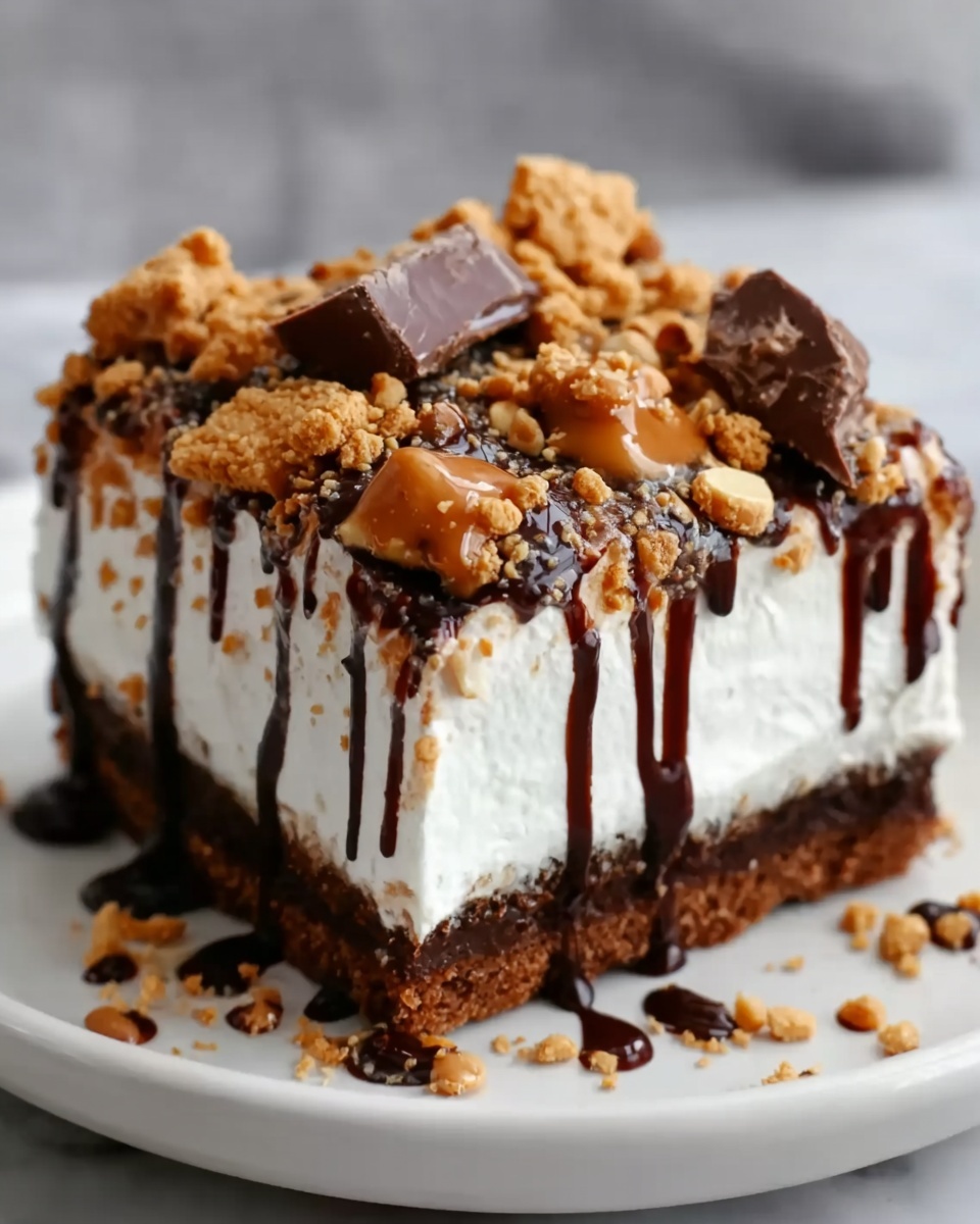 Butterfinger Candy Bar Poke Cake Recipe - Recipe Image
