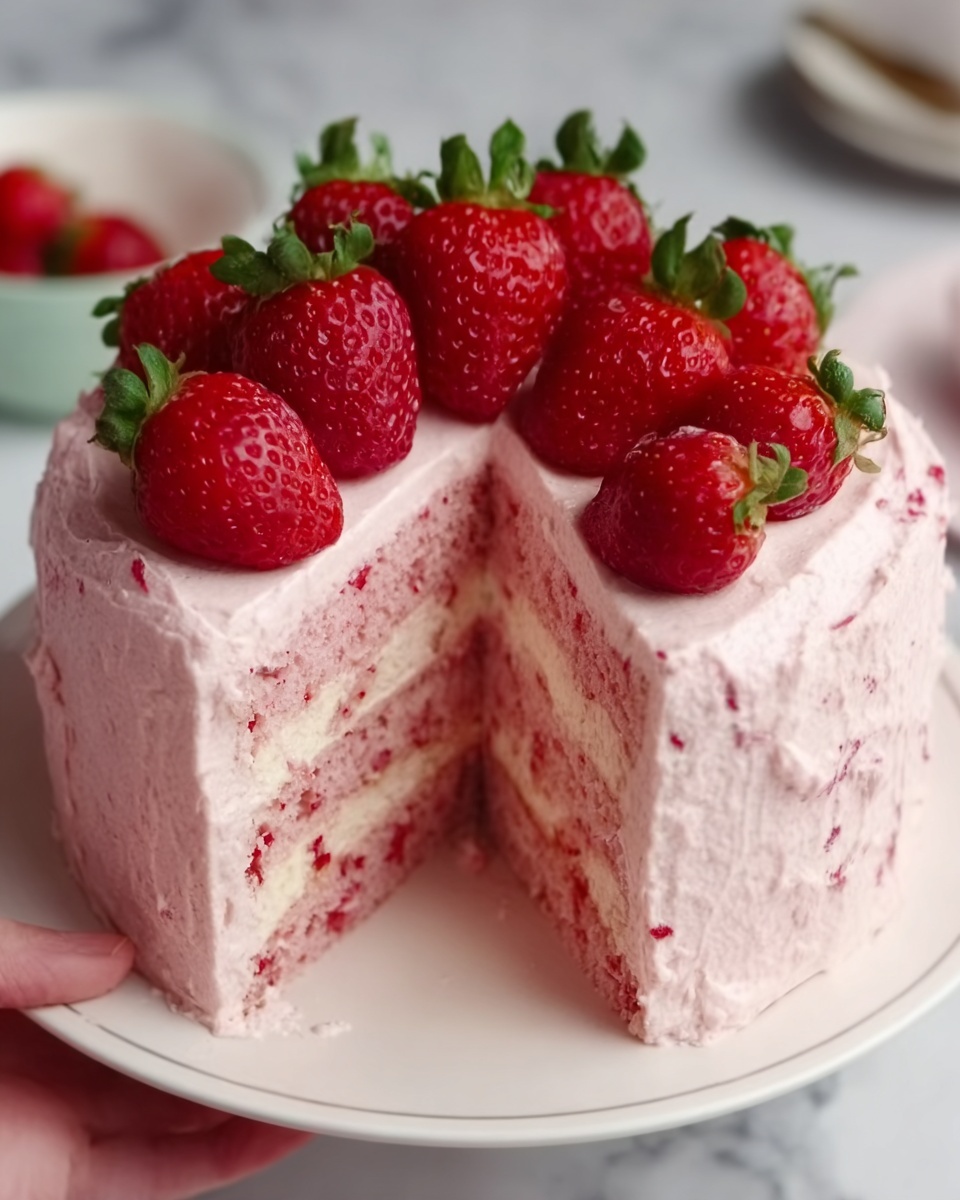 Double Strawberry Cake Recipe - Recipe Image