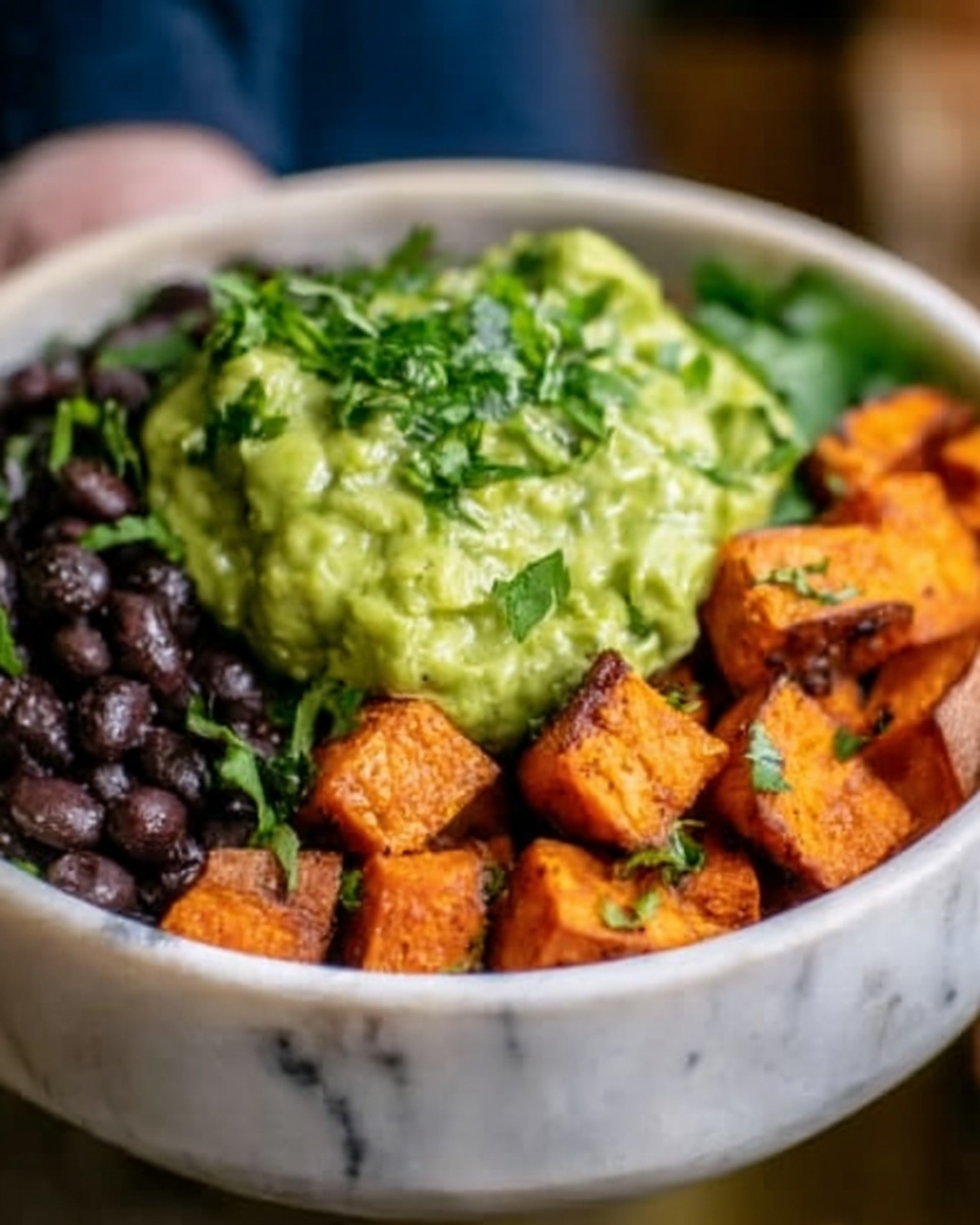 Sweet Potato and Black Bean Bowls with Avocado Lime Dressing Recipe - Recipe Image