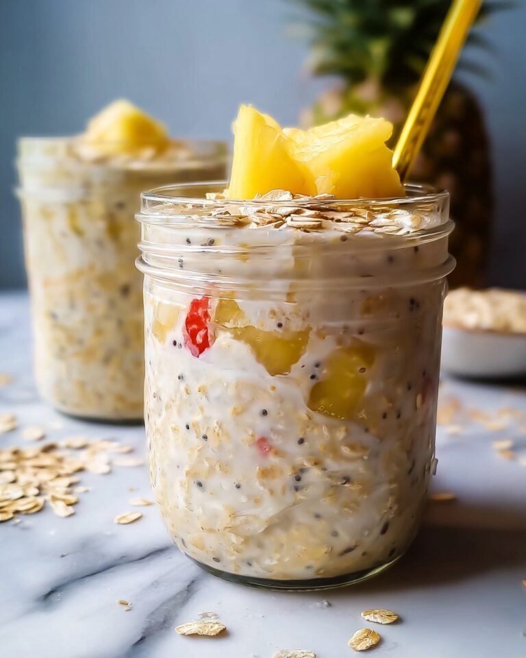 Pineapple Upside-Down Overnight Oats Recipe