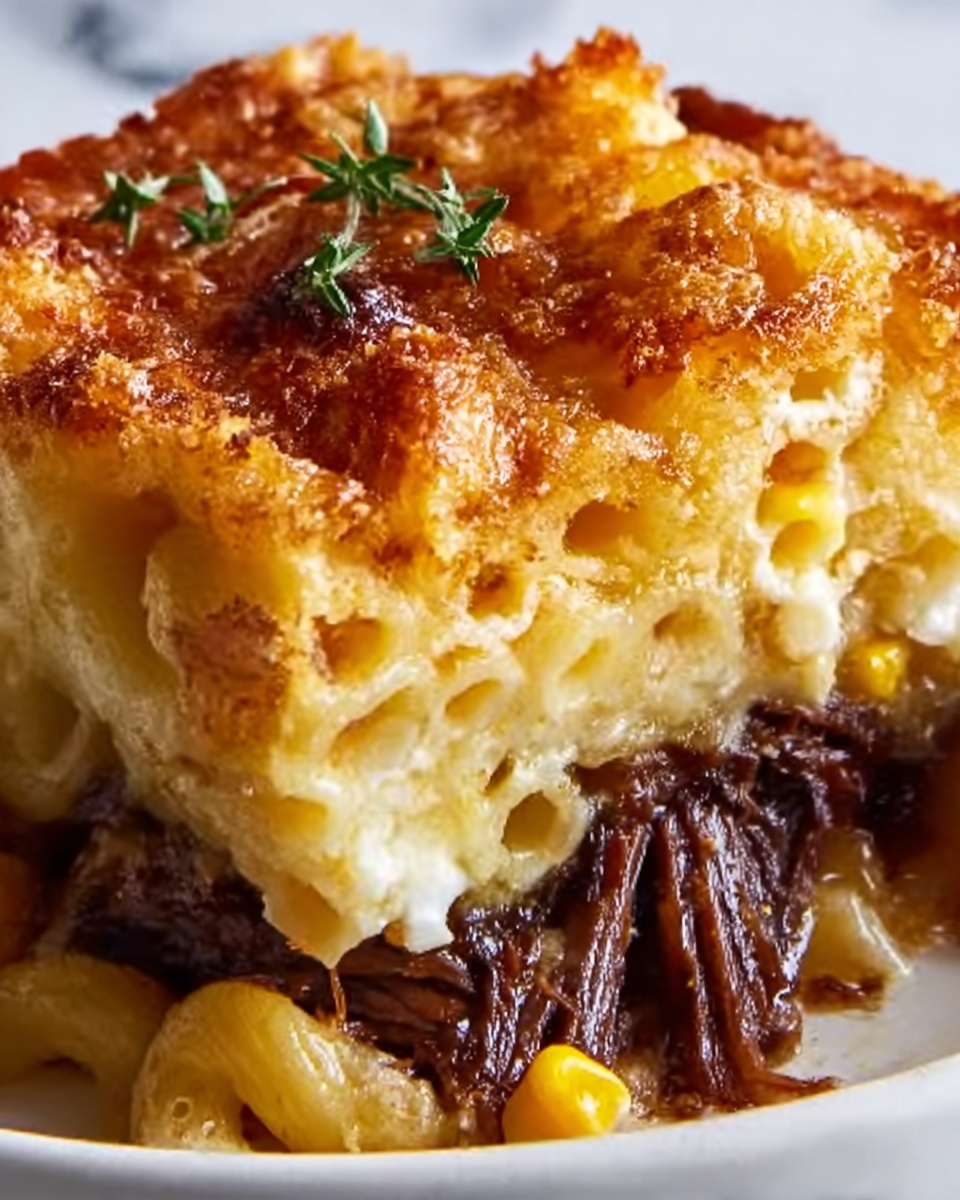 Oxtail Pot Pie with Mac & Cheese Crust Recipe - Recipe Image