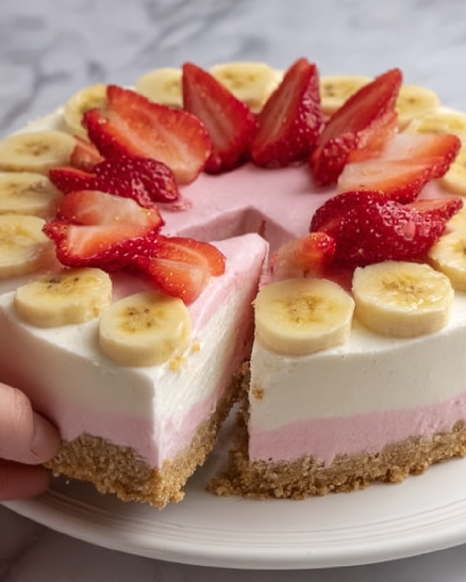Strawberry Banana Delight Cheesecake Recipe - Recipe Image