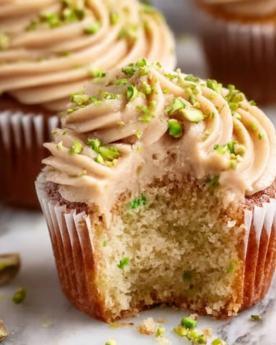 Caramel Pistachio Cupcakes Recipe - Recipe Image