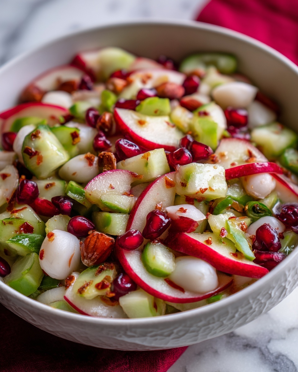 Creamy Apple Cranberry Salad with Walnuts and Greek Yogurt Dressing Recipe - Recipe Image