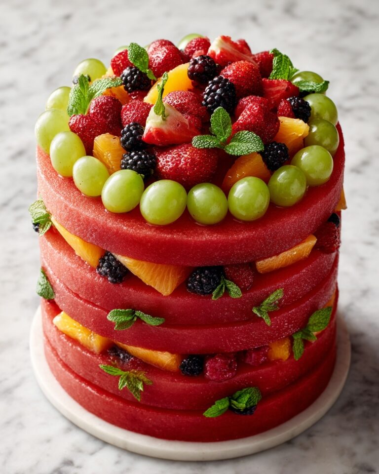 Fresh Fruit Watermelon Cake Recipe