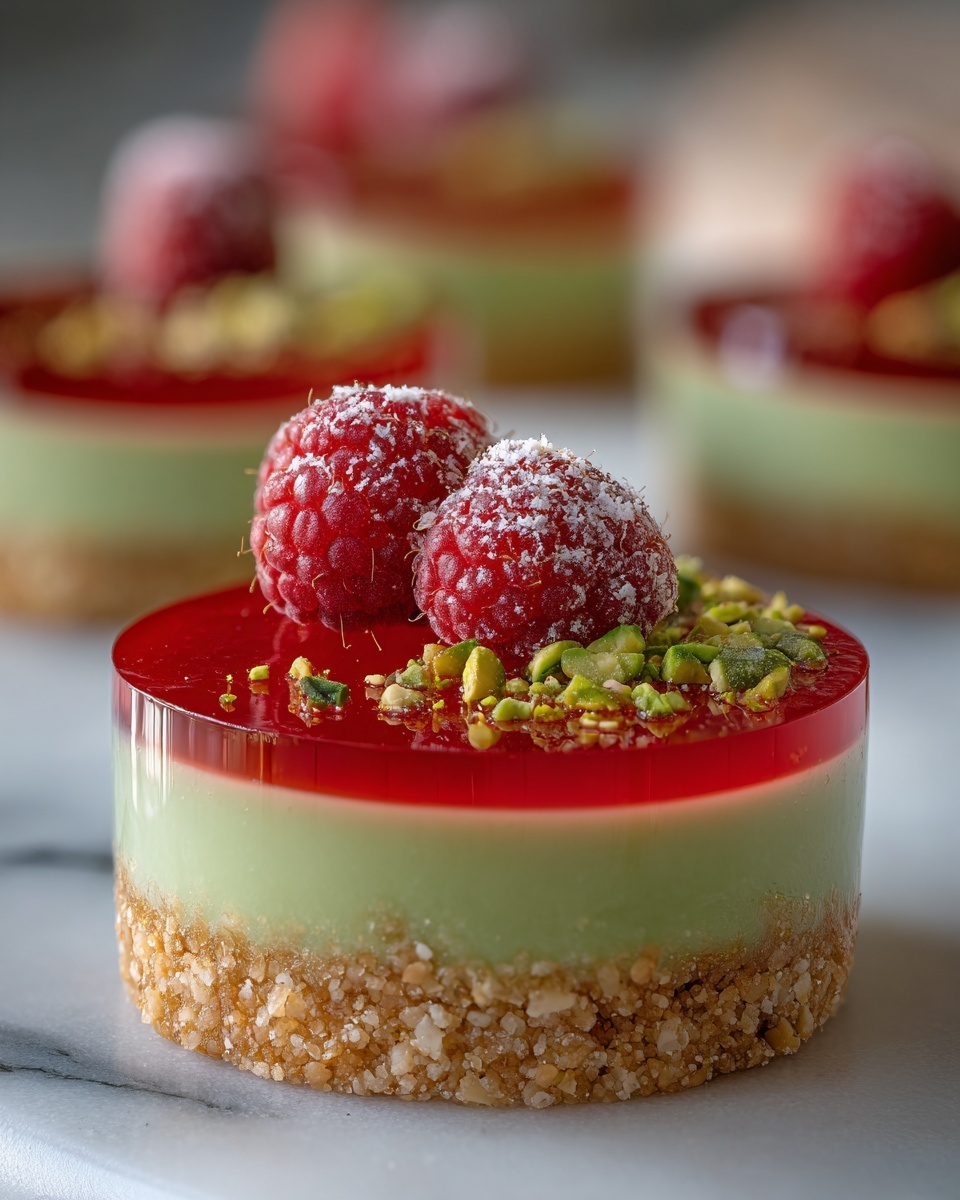 Raspberry Pistachio Mousse Cakes Recipe - Recipe Image