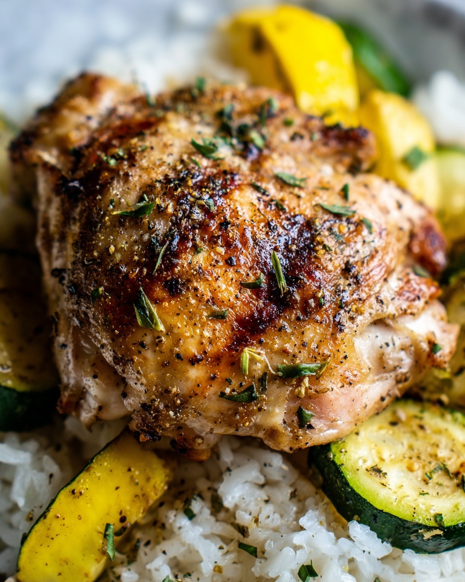 Lemon Pepper Chicken and Rice with Zucchini and Squash Recipe - Recipe Image