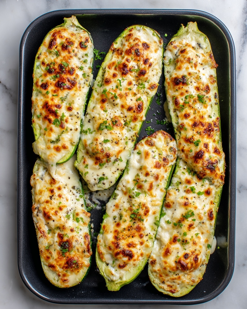 Cheesy Garlic Zucchini Steaks Recipe - Recipe Image