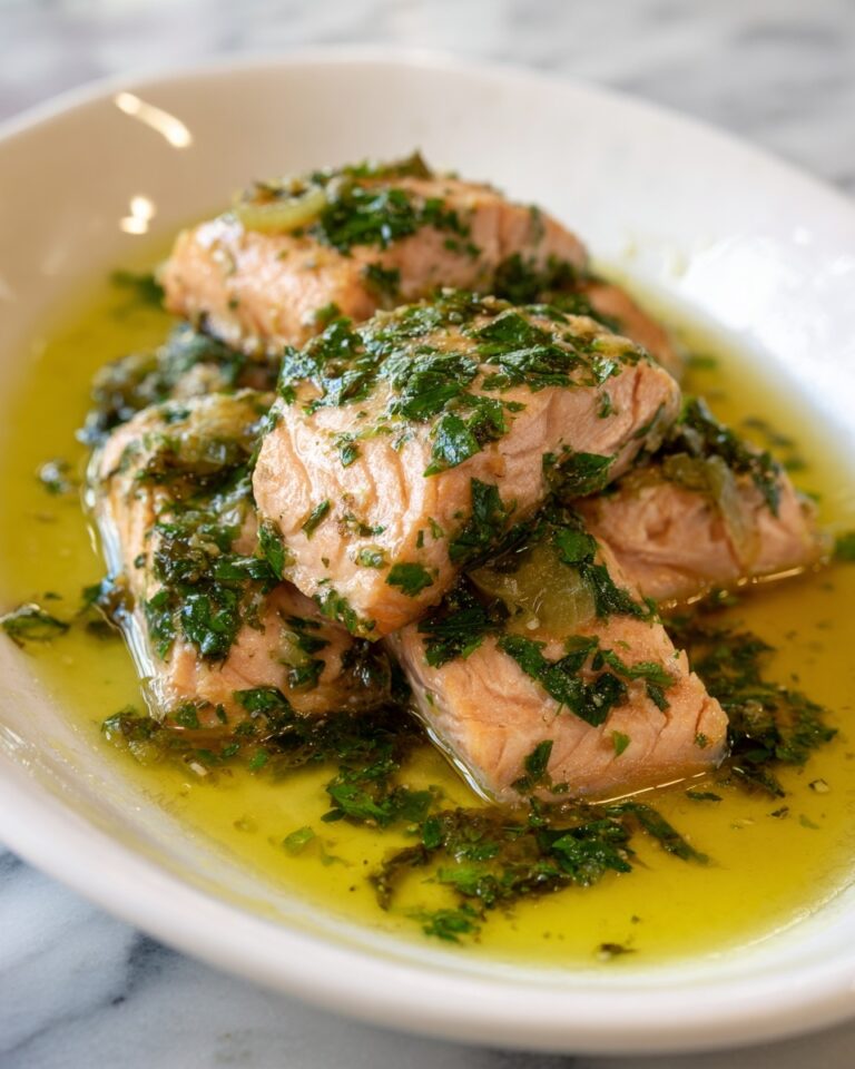 Olive Oil Poached Salmon with Herb Vinaigrette Recipe
