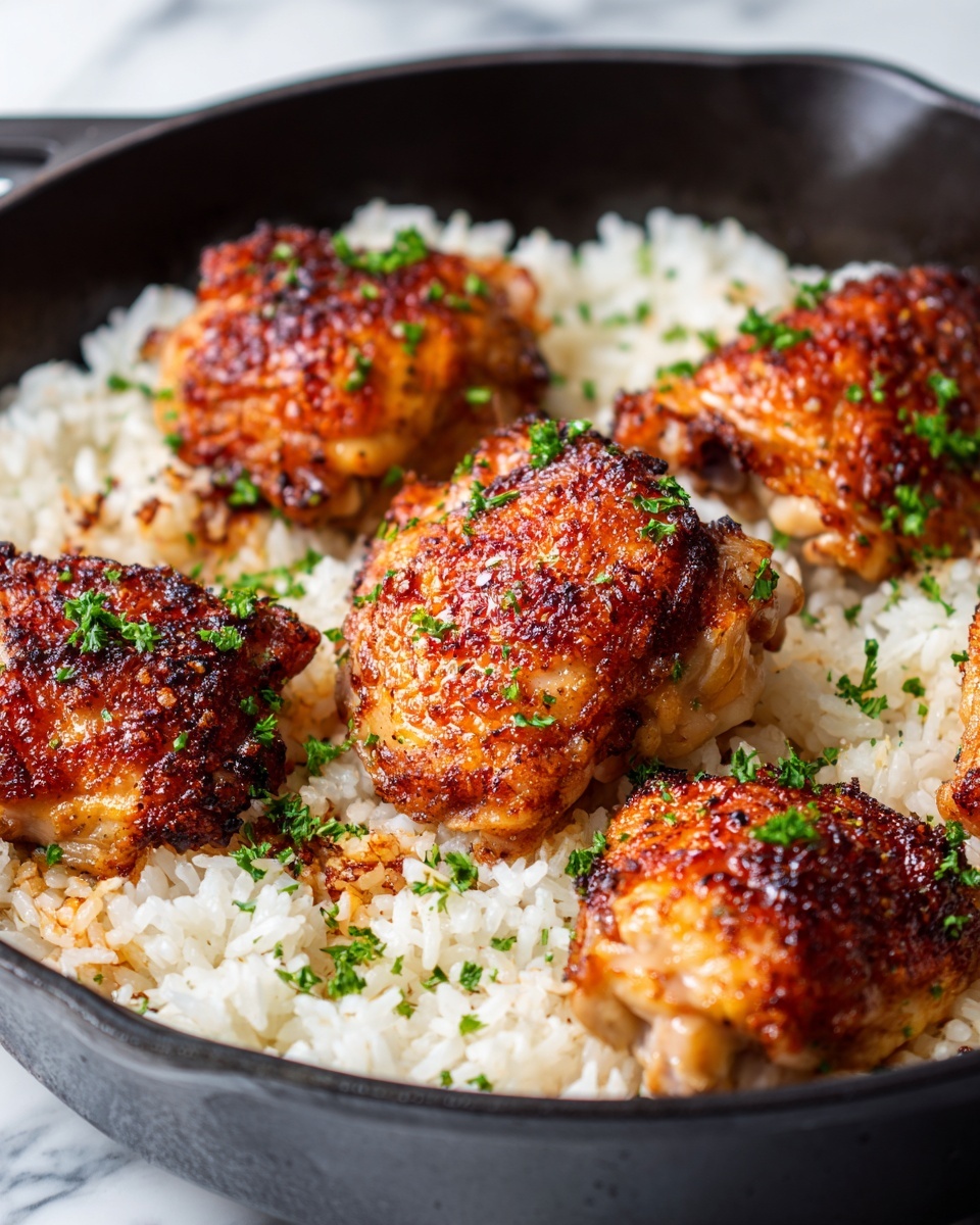 Chicken with Garlic Parmesan Rice Recipe - Recipe Image