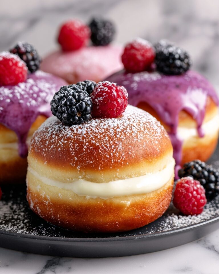Summer Fruit Cheesecake Stuffed Brioche Doughnuts Recipe