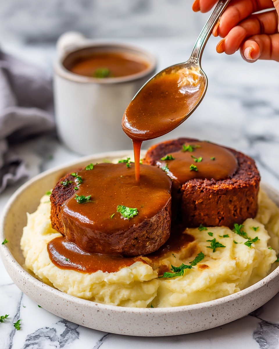Salisbury Steak with Mushroom Onion Gravy and Creamy Mashed Potatoes Recipe - Recipe Image