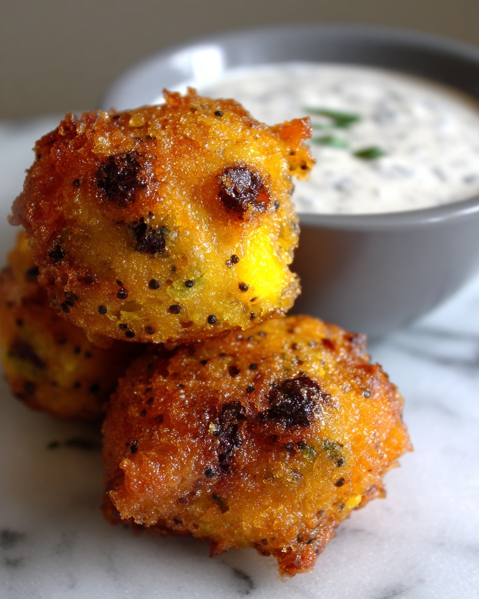 Crispy Vegetable Fritters with Creamy Garlic Tzatziki Recipe - Recipe Image