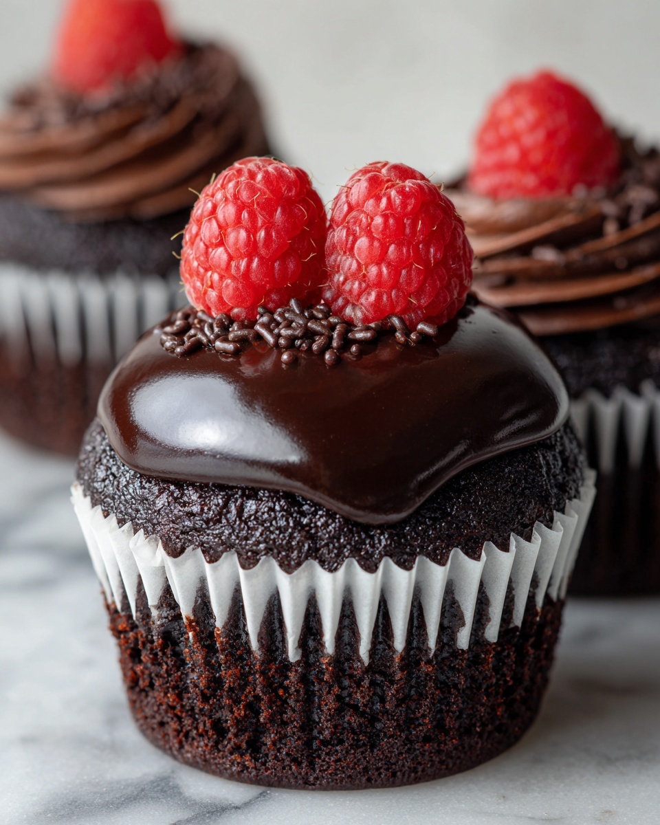 Irresistible Raspberry Chocolate Cupcakes Recipe - Recipe Image
