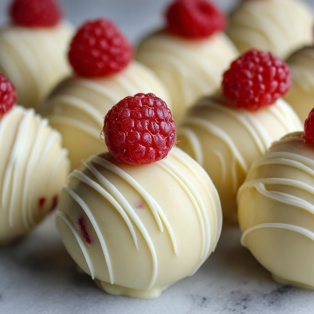 White Chocolate Raspberry Cheesecake Balls Recipe - Recipe Image