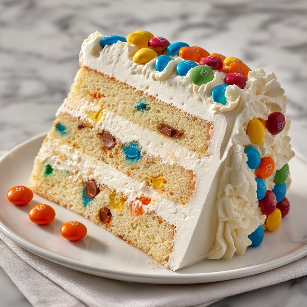 M&M’S Peanut Butter Cake with Peanut Butter Frosting Recipe - Recipe Image
