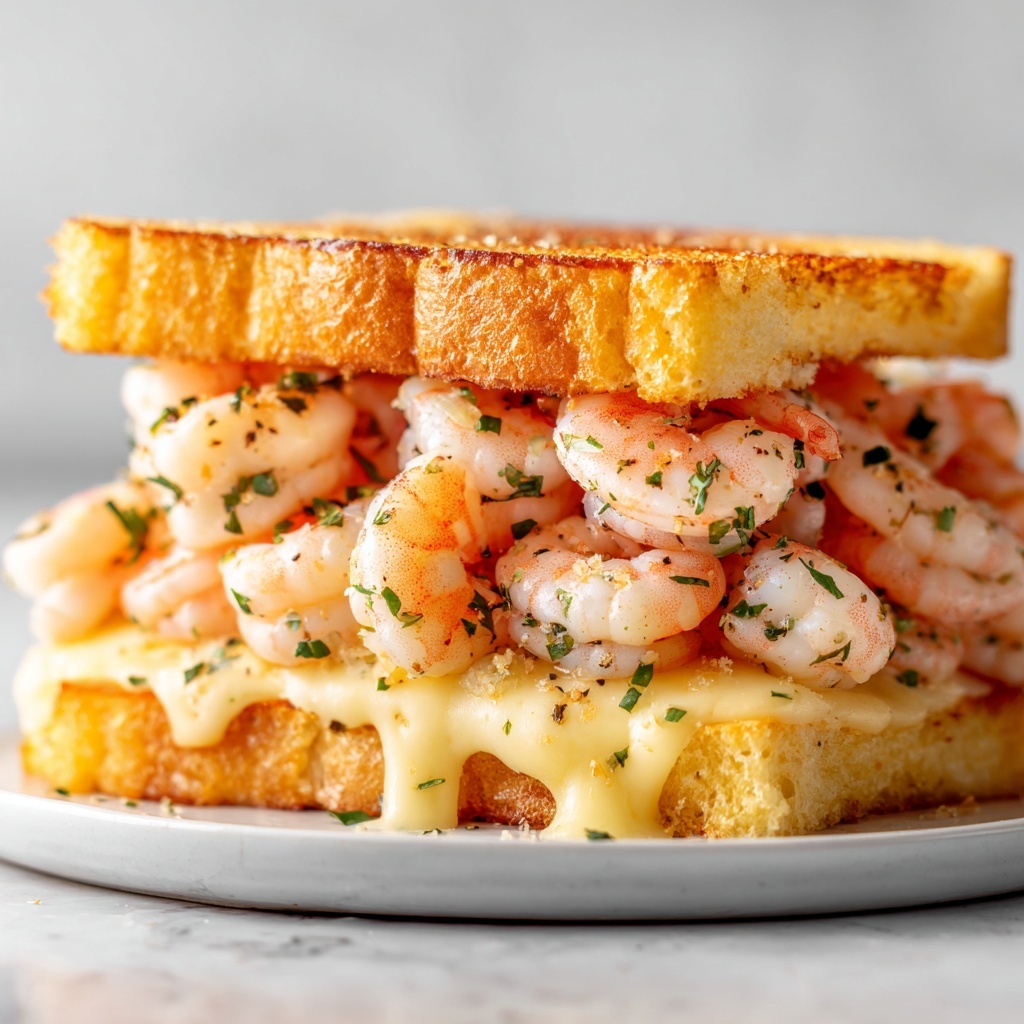 Ultimate Shrimp Grilled Cheese with Garlic Bread Recipe - Recipe Image