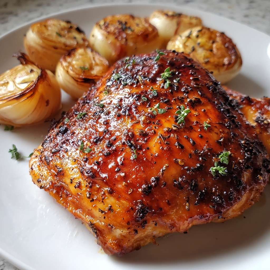 Crispy Brown Sugar Mustard Chicken Thighs Recipe - Recipe Image