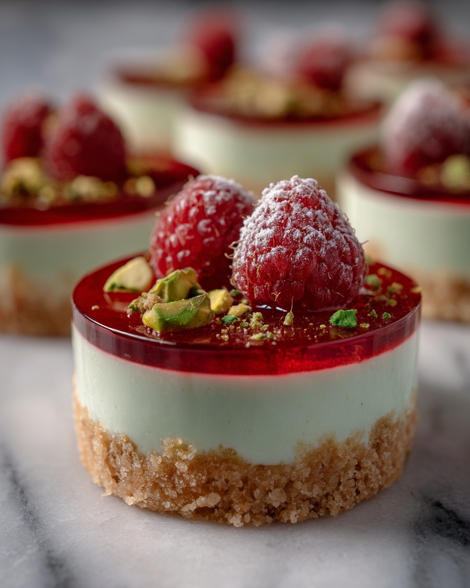 Raspberry Pistachio Mousse Cakes Recipe - Recipe Image